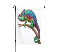 Drapeaux décoratifs double face d'extérieur 45 x 30 cm, drapeaux de jardin caméléon pour extérieur, bannière de cour en polyester résistant aux intempéries pour jardin, terrasse, pelouse, drapeau de
