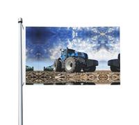 Drapeaux décoratifs double face, drapeaux à motif tracteur agricole avec œillets, adaptés pour accrocher dans les jardins et les fêtes.