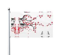 Drapeaux décoratifs double face, drapeaux japonais à motif cerisier avec œillets, adaptés pour accrocher dans les jardins et les fêtes.