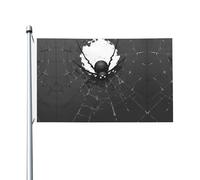 Drapeaux décoratifs double face, drapeaux rampants à motif araignée avec œillets, adaptés pour accrocher dans les jardins et les fêtes.