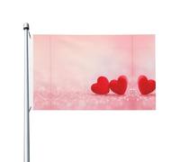 Drapeaux décoratifs double face, drapeaux rouges à paillettes roses avec œillets, adaptés pour accrocher dans les jardins et les fêtes.