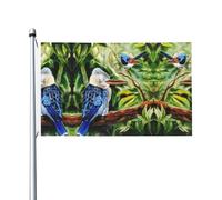 Drapeaux décoratifs double face en chêne avec trous de suspension, adaptés pour accrocher dans les jardins et les porches.