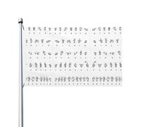 Drapeaux décoratifs double face en langue des signes de l'alphabet, avec trous de suspension, adaptés pour accrocher dans les jardins et les porches.