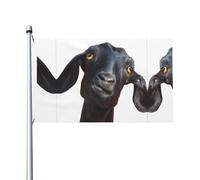 Drapeaux décoratifs double face, jolis drapeaux à motif chèvre noire avec œillets, adaptés pour accrocher dans les jardins et les fêtes.