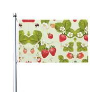 Drapeaux décoratifs double face, jolis drapeaux à motif fraise avec œillets, adaptés pour accrocher dans les jardins et les fêtes.