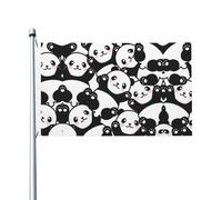 Drapeaux décoratifs double face, jolis drapeaux à motif panda avec œillets, adaptés pour accrocher dans les jardins et les fêtes.