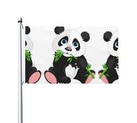 Drapeaux décoratifs double face, jolis drapeaux à motif panda avec œillets, adaptés pour accrocher dans les jardins et les fêtes.