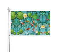 Drapeaux décoratifs double face, jolis drapeaux japonais à motif carpe rouge avec œillets, adaptés pour accrocher dans les jardins et les fêtes.