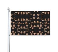 Drapeaux décoratifs double face, jolis drapeaux marron à motif hiboux avec œillets, adaptés pour accrocher dans les jardins et les fêtes.