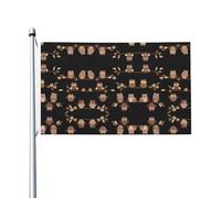 Drapeaux décoratifs double face, jolis drapeaux marron à motif hiboux avec œillets, adaptés pour accrocher dans les jardins et les fêtes.