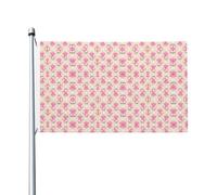 Drapeaux décoratifs double face, jolis drapeaux roses à motif vache avec œillets, adaptés pour accrocher dans les jardins et les fêtes.