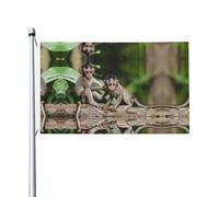 Drapeaux décoratifs double face, jolis petits singes avec œillets, adaptés pour accrocher dans les jardins et les fêtes.
