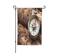 Drapeaux décoratifs double face pour extérieur, 45 x 30 cm, boussole de loi, drapeaux de jardin de navigation pour l'extérieur, bannière de cour en polyester résistant aux intempéries pour jardin