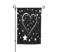 Drapeaux décoratifs double face pour extérieur, 45 x 30 cm, drapeau de jardin en forme d'étoile filante en forme de cœur pour extérieur, bannière de cour en polyester résistant aux intempéries pour
