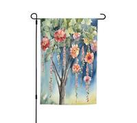 Drapeaux décoratifs double face pour extérieur, 45 x 30 cm, drapeaux de jardin floraux pour l'extérieur, bannière de cour en polyester résistant aux intempéries pour jardin, terrasse, pelouse, drapeau