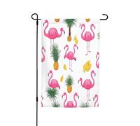 Drapeaux décoratifs double face pour extérieur, 45 x 30 cm, flamant rose et ananas pour l'extérieur, bannière de cour en polyester résistant aux intempéries pour jardin, terrasse, pelouse, drapeau de