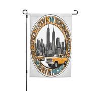 Drapeaux décoratifs double face pour extérieur 45 x 30 cm, jolis drapeaux de jardin sur le thème de New York pour l'extérieur, bannière de cour en polyester résistant aux intempéries pour jardin