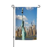 Drapeaux décoratifs double face pour extérieur, 45 x 30 cm, statue de la liberté à New York, bannière de cour en polyester résistant aux intempéries pour jardin, terrasse, pelouse, drapeau de maison