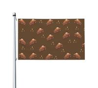 Drapeaux décoratifs double face pour fête - Carrés au chocolat - Drapeaux imprimés pour l'intérieur et l'extérieur - Avec œillets de suspension