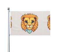 Drapeaux décoratifs double face pour fête, dessin animé, petit lion imprimé, drapeaux d'intérieur et d'extérieur, avec œillets pour accrocher