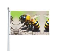 Drapeaux décoratifs double face pour fête, jolies petites abeilles imprimées pour l'intérieur et l'extérieur, avec œillets pour l'accrocher
