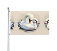 Drapeaux décoratifs double face pour fête, jolis petits cygnes imprimés pour l'intérieur et l'extérieur, avec œillets de suspension