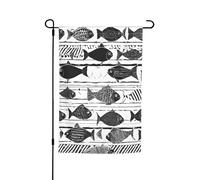 Drapeaux décoratifs double face pour l'extérieur - 45 x 30 cm - Tortue ethnique - Drapeaux de jardin à rayures pour l'extérieur, bannière de cour en polyester résistant aux intempéries pour jardin
