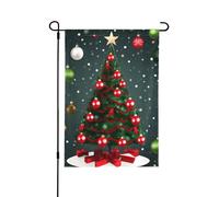 Drapeaux décoratifs en forme de sapin de Noël et de boule pour l'extérieur, décoration de jardin double face pour toutes les saisons