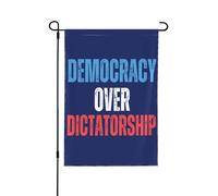 Drapeaux « Démocratie contre dictature » - Drapeau anti-idiots - Panneau de jardin 30 x 45 cm - Bannière double face - Sans mât