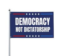 Drapeaux « Démocratie contre dictature » - Panneau de jardin anti-idiots 90 x 150 cm