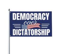 Drapeaux « Démocratie contre dictature » - Panneau de jardin anti-idiots 90 x 150 cm