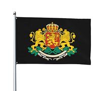 Drapeaux des armoiries de la Bulgarie, drapeaux décoratifs d'extérieur 0,9 x 1,5 m 100% polyester drapeaux à l'extérieur du drapeau tous temps, la couleur est vive et facile à estomper, séchage rapi