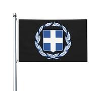 Drapeaux des armoiries de la Grèce pour l'extérieur 3x5 pieds Drapeau en polyester robuste double face pour la décoration de jardin extérieur de festival de cour à la maison Drapeaux de bienvenue