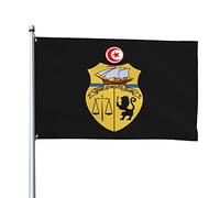 Drapeaux des armoiries de la Tunisie, drapeaux décoratifs d'extérieur 0,9 x 1,5 m 100% polyester drapeaux à l'extérieur du drapeau tous temps, la couleur est vive et facile à estomper, séchage rapid