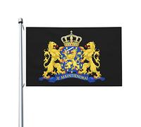 Drapeaux des armoiries de l'État des Pays-Bas, drapeaux décoratifs d'extérieur 0,9 x 1,5 m 100% polyester drapeaux à l'extérieur du drapeau tous temps, la couleur est vive et facile à estomper, séch