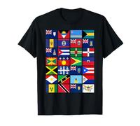 Drapeaux des Caraïbes Unity Pride Souvenir Géographie Cadeau T-Shirt