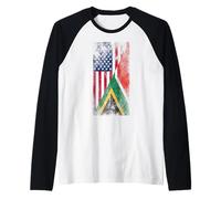 Drapeaux des États-Unis et de l'Afrique du Sud - États-Unis d'Amérique, Afrique du Sud Manche Raglan