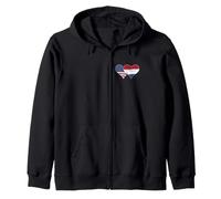 Drapeaux des États-Unis et des Pays-Bas - Cœurs Vintage américains et néerlandais Sweat à Capuche
