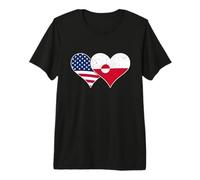 Drapeaux des États-Unis et du Groenland - Deux cœurs T-Shirt Haut de Gamme