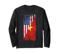 Drapeaux des États-Unis et du Vietnam - États-Unis d'Amérique, Vietnamien Manche Longue
