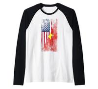 Drapeaux des États-Unis et du Vietnam - États-Unis d'Amérique, Vietnamien Manche Raglan