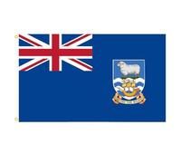 Drapeaux des Malouines | Bateau à manche et cabane dans les arbres | Drapeau Union Jack de 0,9 x 1,5 m avec sa majesté la reine, commémore la guerre des faucines