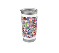 Drapeaux des pays du monde, 231 Flag International. Gobelet isotherme en acier inoxydable double paroi