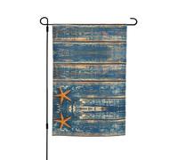 Drapeaux d'été en bois avec motif d'étoiles de mer - 30,5 x 45,7 cm - Double face - Décoration pour la maison et l'extérieur - Décoration saisonnière pour toutes les saisons
