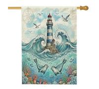 Drapeaux d'été pour maison - 71,1 x 101,6 cm - Double face pour l'extérieur, la vie marine côtière nautique - Toile verticale standard - Pour la maison, la mer, le devant de la cour, le jardin