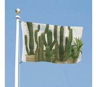 Drapeaux d'extérieur double face avec œillets en laiton - Motif cactus - Plante tropicale - Pour anniversaire, mariage, vacances saisonnières - Décoration extérieure - 152,4 x 243,8 cm