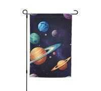 Drapeaux d'extérieur imprimés planète galaxie 30,5 x 45,7 cm pour porche toutes saisons décoration cour patio drapeau décoration