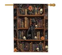 Drapeaux d'Halloween Doberman pour maison de chien, 71,1 x 101,6 cm, double face pour l'extérieur, livres magiques effrayants sorcières, chiots en lin vertical, drapeau imprimé pour la maison, le