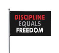 Drapeaux Discipline Equals Freedom Drapeaux pour chambre Teen Drapeau unique Décoration murale pour fête 3x5 Ft, Discipline Equals Freedom Tapisserie pour chambre