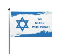 Drapeaux d'Israël Nous sommes avec des drapeaux d'Israël Art mural de drapeau unique pour la fête 3x5 pieds, nous sommes avec une tapisserie d'Israël pour le bureau